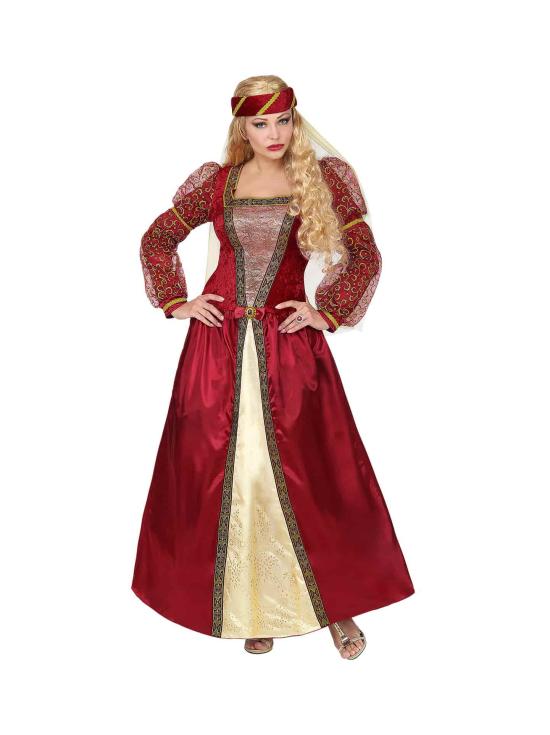 Disfraz  Dama Medieval Roja lujo adulta