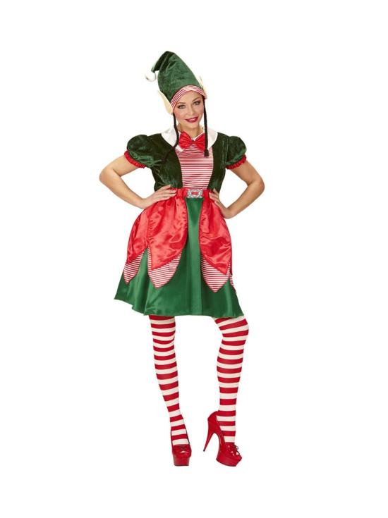 Disfraz de Elfa Ayudante de Papá Noel adulta