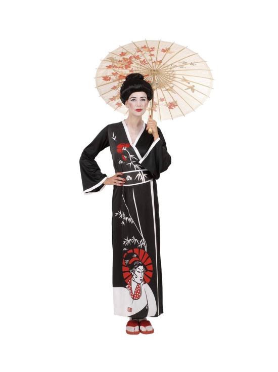 Disfraz Geisha Kimono Negro adulta