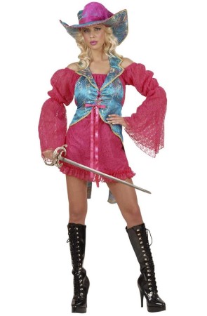 Disfraz adulta Mosquetera Sexy Pink.