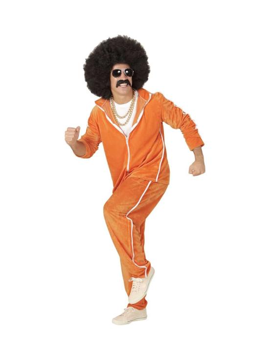 Disfraz Años 80 Chandal Terciopelo Naranja para adulto