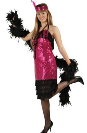 Disfraz adulto Charleston Fuxia