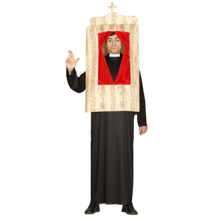 Disfraz adulto de Confesionario Cura talla 52-54