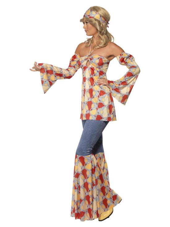 Disfraz de Hippie Vintage lujo para chica