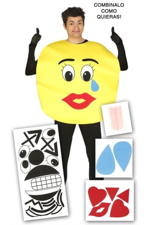 Disfraz adulto Emoticono Mix Caras Unisex