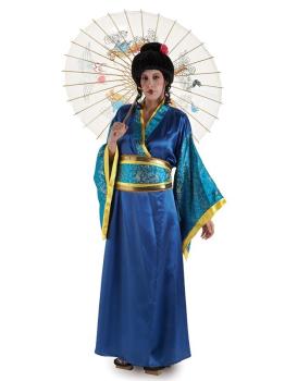 Disfraz adulto Geisha Azul