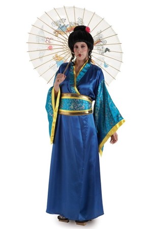 Disfraz adulto Geisha Azul