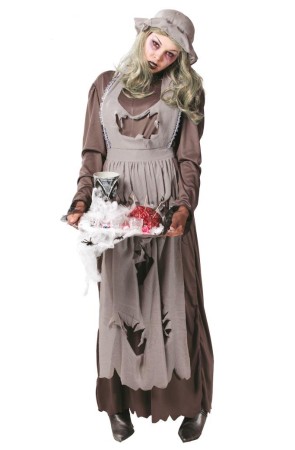Disfraz adulto Halloween Doncella Zombie.