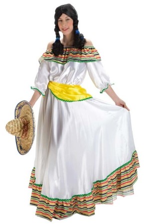 Disfraz adulto Mexicana Blanca
