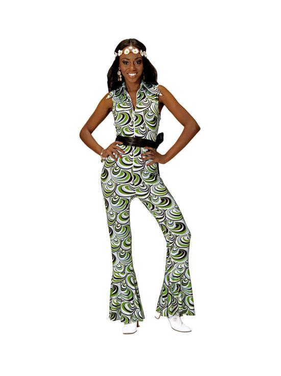 Disfraz  Mono Mujer Groovy años 70 Waves talla adulta