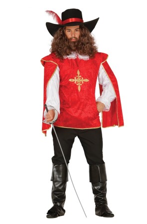 Disfraz adulto Mosquetero Red.