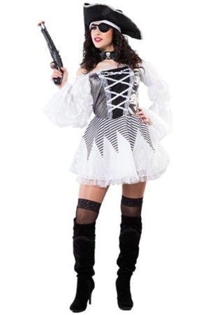 Disfraz adulto Mujer Pirata Blanca