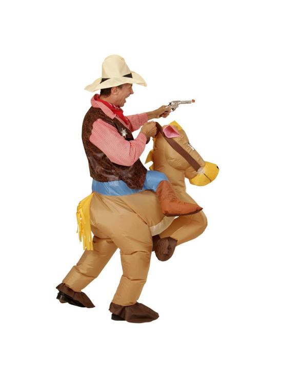 Disfraz Adulto Vaquero con Caballo Hinchable talla única