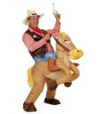 Disfraz Adulto Vaquero con Caballo Hinchable talla única