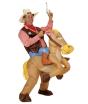 Disfraz Adulto Vaquero con Caballo Hinchable talla única