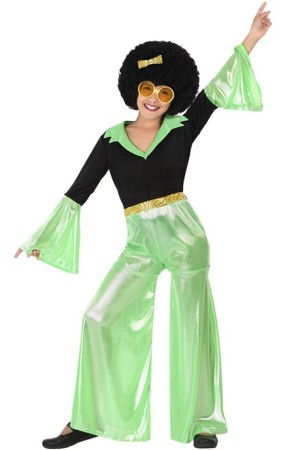 Disfraz Años 70 Disco Verde Niña.