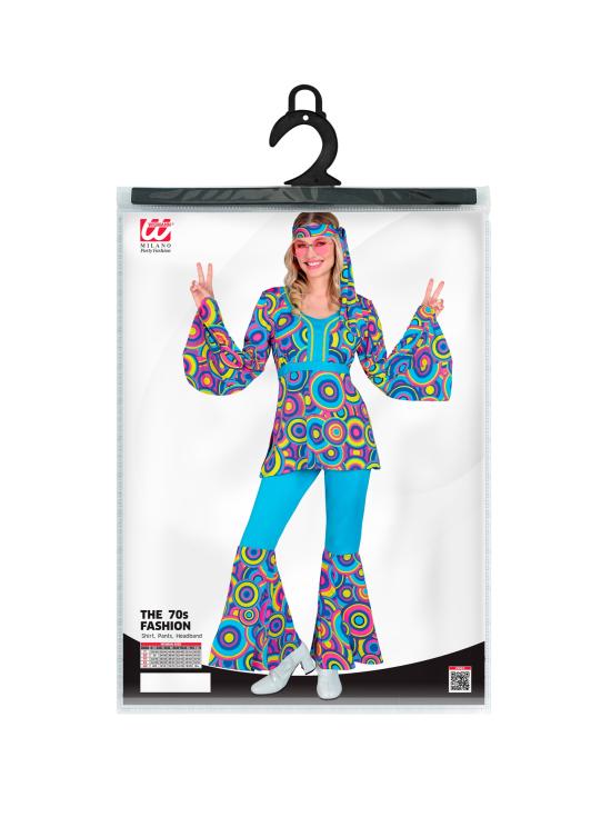 Disfraz Años 70 Groovy Azul Mujer