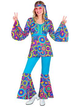 Disfraz Años 70 Groovy Azul Mujer fiesta