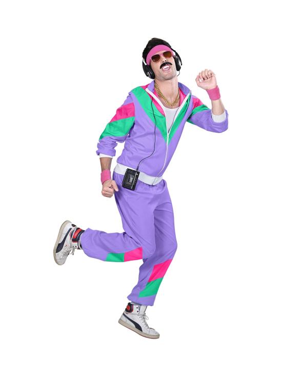 Disfraz Años 80 Chandal Morado Unisex Adultos