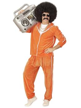 Disfraz Años 80 Chandal Terciopelo Naranja para adulto