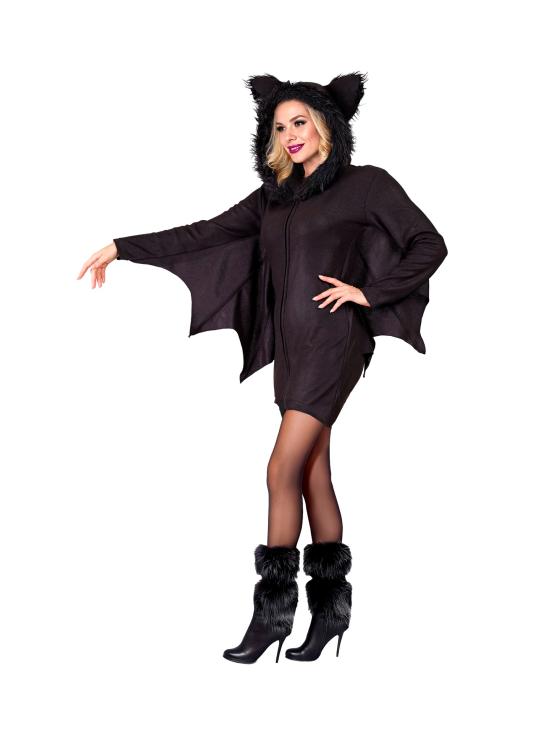 Disfraz BAT – Vestido Murciélago con Capucha y Alas para Mujer