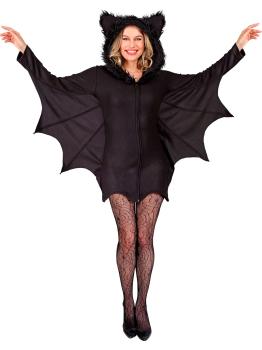 Disfraz BAT – Vestido Murciélago con Capucha y Alas para Mujer
