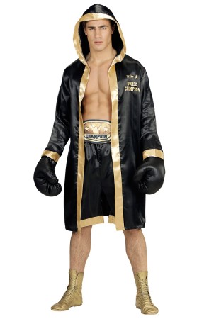 Disfraz Boxeador Negro con Guantes para adultos