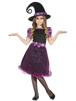 Disfraz Bruja Estrellas Purpura para niña