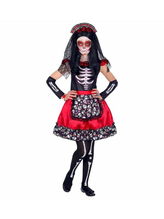 Disfraz Catrina Novia de la Muerte talla infantil