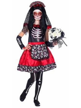Disfraz Catrina Novia de la Muerte talla infantil