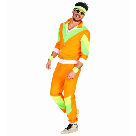 Disfraz Chandal de los Años 80 Naranja Adultos