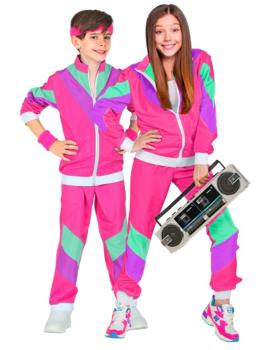 Disfraz Chandal Rosa años 80 talla infantil