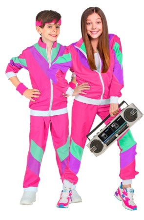 Disfraz Chandal Rosa años 80 talla infantil
