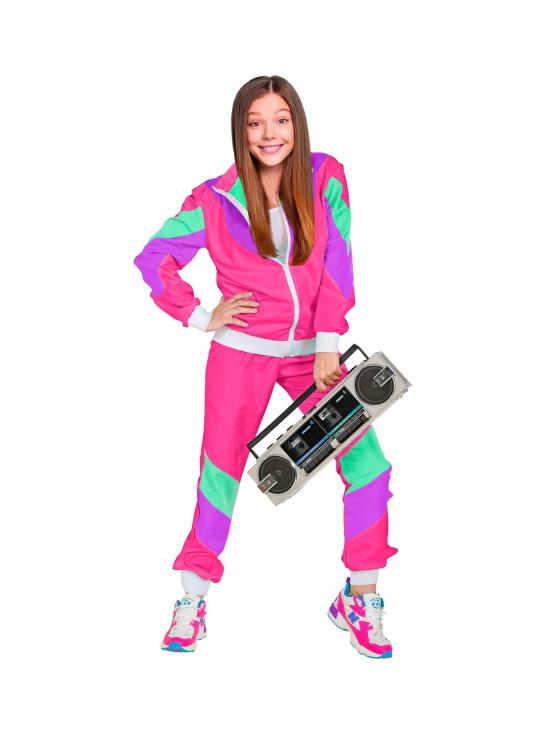 Disfraz Chandal Rosa años 80 talla infantil