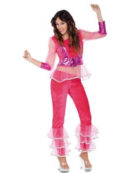 Disfraz Chica Abba Rosa