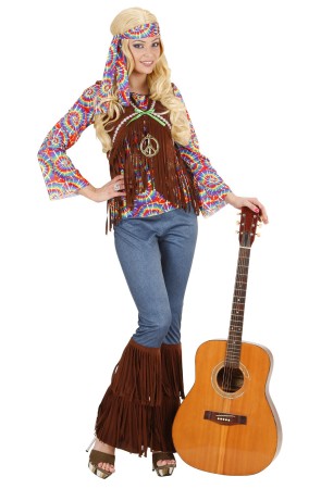 Disfraz Chica Hippie Boom adulta