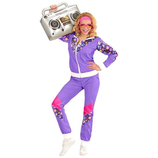 Disfraz Chándal de Táctel Morado Años 80 para Adulto Disfraz Chándal de Táctel Morado Años 80 para Adulto