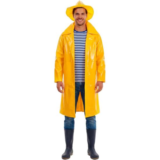 Disfraz Chubasquero Marinero Adulto Amarillo unisex