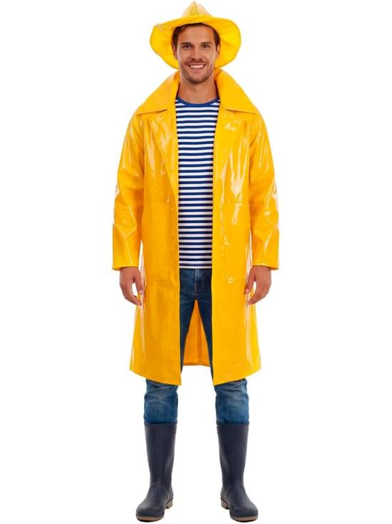 Disfraz Chubasquero Marinero Adulto Amarillo unisex