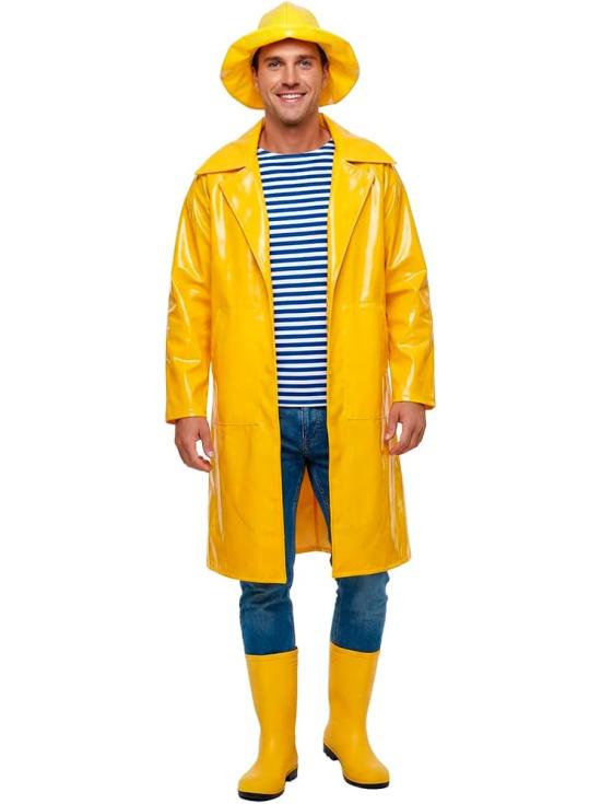 Disfraz Chubasquero Marinero Adulto Amarillo unisex