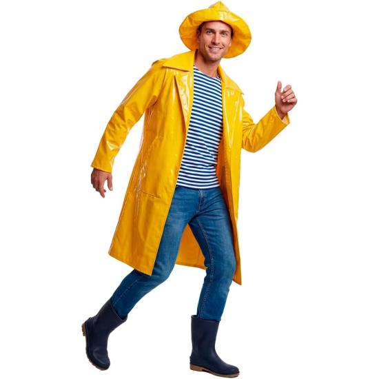Disfraz Chubasquero Marinero Adulto Amarillo unisex