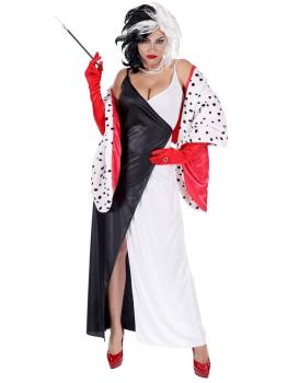 Disfraz Cruella de Vil 101 Dálmatas Lujo  adulta
