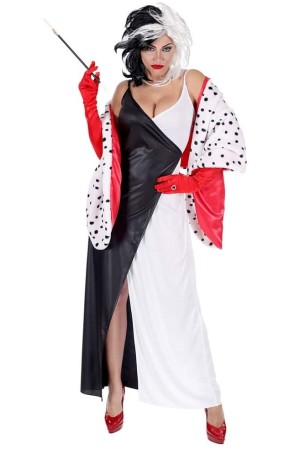 Disfraz Cruella de Vil 101 Dálmatas Lujo  adulta