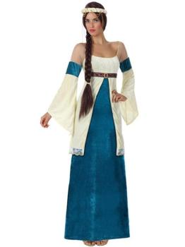 Disfraz Dama Medieval Azul adulta