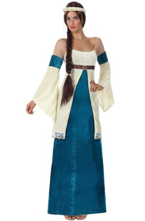 Disfraz Dama Medieval Azul adulta