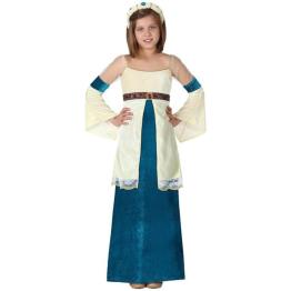 Disfraz Dama Medieval Azul para Niña