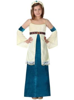 Disfraz Dama Medieval Azul para Niña