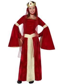 Disfraz Dama Medieval Roja para Niña