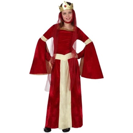 Disfraz Dama Medieval Roja para Niña