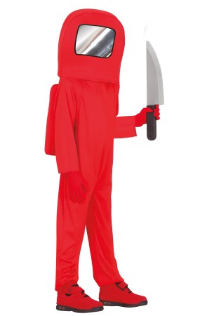 Disfraz de Among Us Rojo para niño